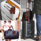 Fintie Luggage Tags, Privacy Cover ID Label with Stainless Steel Loop and Address Card for Travel Bag Suitcase - Retro Brown (2 Piece)