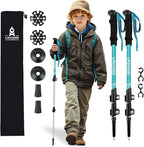 Lightweight Collapsible Kids Hiking Poles - Retractable Kids Hiking Stick, Telescoping Aluminum Trekking Poles 2 Pack, Adjustable Kids Ski Poles by Croosse