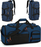 Searock 45L Gym Bag for Men, 3-In-1 Duffle Bag Backpack for Travel, Sports Duffel Bags for Gym Workout, Weekender Overnight Bag with Shoe Compartment, Wet Pocket, Navy Blue