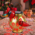 Outdoor Christmas Lantern with Solar LED Light and Snowflake Red Cardinal Christmas Decorations for Garden Yard, Cardinal Gifts for Loss of Loved One
