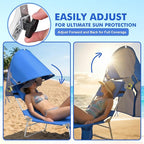 Backpack Beach Tanning Chair with Canopy and Face Hole, 6-Position Folding Lay Out Lounge Chair, UPF 50+ Wind-Resistant Sun Shade, Portable Recliner for Sunbathing, Outside, Poolside, Lawn, Patented