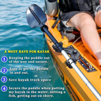 DoubleHeader Kayak Track Paddle Holder, Save Kayak Track Space, Kayak Paddle Clip, Kayak Track Mount Accessories, Kayak Oar/Fishing Net/Gaff Holder for Fishing, Kayak Fishing Accessories