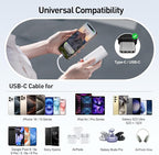 iWALK Mini Portable Charger 10,000mAh, 22.5W USB-C Fast Charging Power Bank with Built-in Cable, Travel Essential Ultra-Small Battery Pack Compatible for iPhone 16/16 Pro/15, Samsung, Google, White