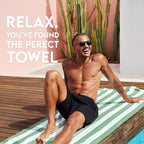 Dock & Bay Customized Beach Towel - Quick Dry, Sand Free - Compact, Lightweight - 100% Recycled - Includes Bag - Cabana - Cayman Khaki - Large