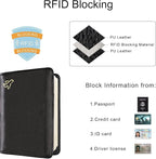 WALNEW Passport Holder for Travel, RFID Passport Cover Wallet for Women Men, PU Leather Passport Book Card Holder Case with Pen, Travelling Essentials for Flying