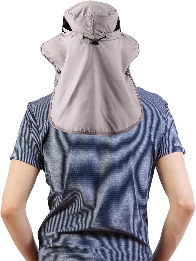 Cuffbow 3 Pcs Sun Hat for Men Women with Neck Flap Breathable Wide Brim Bucket Hat UV Protection UPF 50+ Fishing Hiking