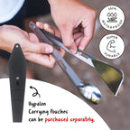 FULL WINDSOR - The Splitter Titanium Multi-Utensil Set – Compact, Lightweight Silver Spork, Tongs, Spatula & Ladle – Durable Cooking Kit for Camping, BBQ, Backpacking, Travel & Outdoor Adventures