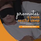 Happyluxe Escape Sleep Mask - Buttery Soft Airplane Eye Mask for Sleeping or Napping in Bed. Machine Washable. - Jet Black, Made in USA