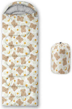 AILONEN Pink Lovely Rabbit Sleeping Bag for Girls Kids Adults,Warm and Cool Weather,Lightweight,Waterproof Backpacking,Cartoon Flowers Printed Bunny Sleeping Bag for Camping