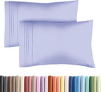 Queen Pillow Cases Set of 2 - Ultra Soft Hotel Quality Pillowcase Covers - Comfy Cozy Bedding for Women, Men, Kids and Teens - Machine Washable Pillow Protectors - 2 Pieces Set - Queen Size Lavender
