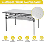 KingCamp Folding Camping Table, Portable Camp Table Foldable Aluminum Roll Up Seamless Desktop with Storage and Tall Legs for Outdoor Backyard Picnic