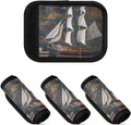Qilmy Retro Sailboat Model Luggage Handle Wrap 2Pack Luggage Identifiers Tag Comfort Handle Grips Cover for Stroller Suitcase Bag Airplane Travel Accessories2375