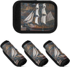 Qilmy Retro Sailboat Model Luggage Handle Wrap 2Pack Luggage Identifiers Tag Comfort Handle Grips Cover for Stroller Suitcase Bag Airplane Travel Accessories2375