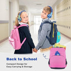 SIMOLIO Kids Headphones for School, Safe Volume Limiter Headphone with Microphone, Adjustable Sturdy & Foldable, Stereo Wired Headsets for Child, Toddler, Boys, Girls, Online Course (Green)