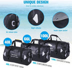 WILD HEART Waterproof Motorcycle Duffel Bag PVC500D Double-bottom With Rope Straps and Inner Pocket 40L 66L 100L for Kayaking, Camping, Boating,Motorcycle