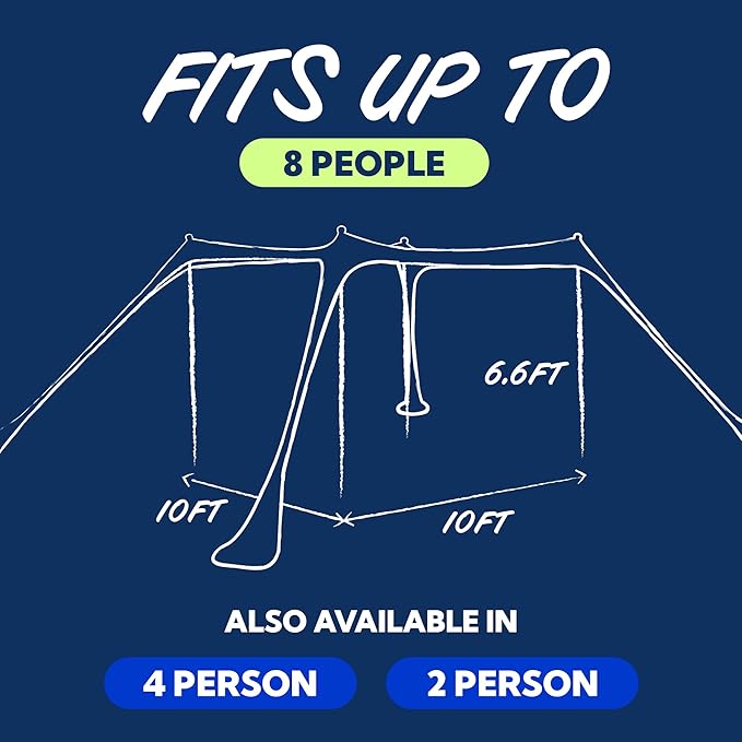 SUN NINJA Beach Tent Sun Shelter UPF50+ - Easy Pop Up Beach Canopy - Outdoor Shade for Camping Trips, Fishing, Backyard Fun Picnics - Sand Shovel, Ground Pegs & Stability Poles