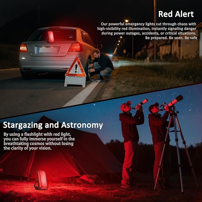 Camping Lantern LED Rechargeable - up to 120+ Hours, 10000mAh Portable Camping Lights with Redlight &12 Light Modes, LCD Display, Dimmable, Waterproof, Camping Lantern for Power Outages, Hurricane