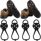Syhood 2 Pairs Non Slip Gripper Spikes Ice Cleats Snow Traction Cleats Crampons for Women Men Walking Running on Snow Ice