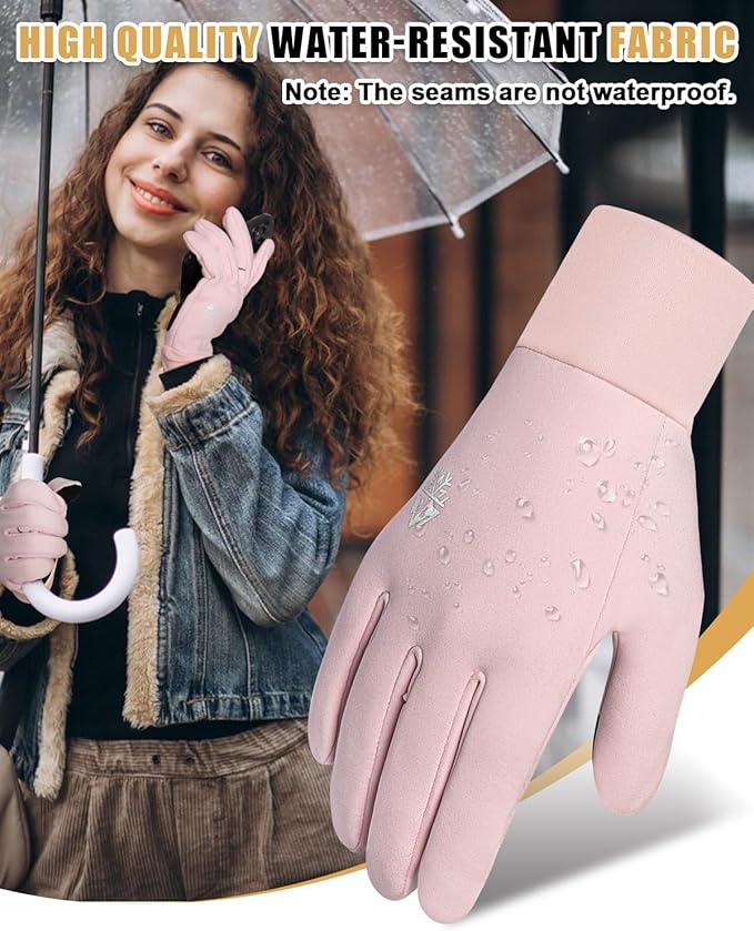 RIGWARL Winter Gloves Men and Women Medium-Thick, Gloves for Cold Weather with Thermal Plush, Touchscreen Running Glove Adjustable Zippered Wrist for Walking The Dog Hiking Camping Cycling Work