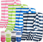 Sfee 2 in 1 Microfiber Beach Towel, Quick Dry Towel Camping Towel Travel Towel Super Absorbent Compact Lightweight Sports Gym Towels Set for Beach, Gym, Hiking, Pool, Backpacking, Bath, Yoga