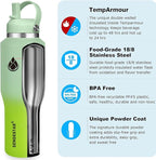 SENDESTAR SENDESTAR 40oz Stainless Steel Water Bottle(Cold for 48 Hrs, Hot for 24 Hrs),Double Wall Vacuum Insulated Bottle with Straw Lid, Spout Lid and Flex Cap, Fit in Any Car Cup Holder