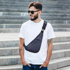 Peicees Sling Bag For Men Women Small Crossbody Backpack Shoulder Bag Man Purse Chest Bag For Hiking Travel