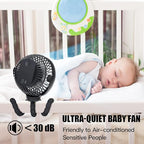 FRIZCOL Portable Stroller Fan, Use As Power Bank, 65H 12000mAh Battery Operated Fan Flexible Tripod Baby Car Seat Fans with Timming, Personal Mini Handheld/Desk/Small Clip On Fans For Stroller