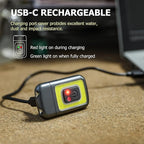 800Lumens 2Pack Running Light, Rechargeable Headlamp Clip on Lights with Red/Green Lighting Night Vision, 5 Modes Lightweight LED Safety Light for Working Camping Hiking and Reading(2, Grey)