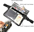 Waterproof Waist Pouch Dry Belt Bag Fanny Pack Keep Your Key Fob Wallet Kindle Phone Dry Perfect For Swim Surf Snorkel(Black)