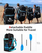 Abahub Adjustable Kayak Paddle 210-230 cm/ 230-250 cm Floating Kayaking Oars Boating Oars Canoeing Oars Black