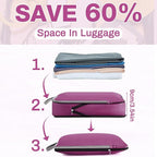 Hosuly 6 Pcs Large Compression Packing Cube Bag Travel Expandable Space Saving Organizers for Luggage Storage(Purple,17.3 x 12.6'')