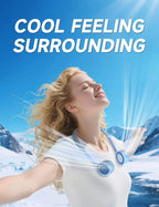 Portable Neck Fan, Hand-Free Fan, 5 Speeds, Foldable, Twistable, Lightweight, Rapid Cooling, Fashion, Quiet, Rechargeable, Summer Gift (Fluid Ice Blue)