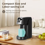 CHULUX Classic Single Serve Coffee Maker for K Cup, One Button Easy Coffee Machine for Office, RV, Travel and Dorm, Black