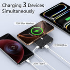 YUJE for Magsafe Battery Pack Magnetic Power Bank 10000mAh, Wireless Portable Charger with Foldable Stand Dual USB-C & USB-A Port Fast Charging Compatible with iPhone 17/16/15/14/13/12 Pro/Max/Plus