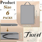 Hosuly 6 Pcs 17.3 x 12.6'' Compression Packing Cube Bag Extra Large Travel Expandable Space Saving Organizers XL for Luggage Storage(Dark Gray)