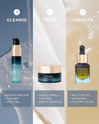 MARA Sea the Glow Discovery Set – Travel Size Skincare Set with Cleanser, Face Oil & Firming Moisturizer – Hydrating, Anti-Aging Routine to Cleanse, Plump & Glow (3-Piece Kit)