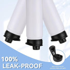 HASLE OUTFITTERS Insulated Water Bottle 22 oz Double Wall Stainless Steel Water Bottle Wide Mouth with Straw Lid & Spout Lid Keeps Cold or Hot(White,4)