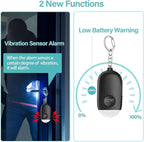 Hion Personal Safety Alarm for Women, 2 Pack Rechargeable 130dB Self Defense Alarm Keychain with LED Flashlight, Emergency Safe Sound Security for Children Elderly College Girls, Black+Pink