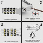 TSA Approved Locks for Luggage, 2 Pack Combination Travel Steel Cable Lock, Re-settable 4 Digit Padlocks with Inspection Indicator, Alloy Body Keyless Padlock for Lockers, Backpacks, Bags - Silver