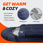MEREZA Sleeping Bags XL for Adults Cold Weather Mens Large Wide Sleeping Bag for Big and Tall Girls Boys with Compression Sack for Camping Backpacking Warm & Cool Weather