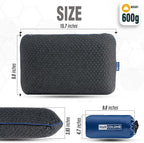 Travel & Camping Comfortable Memory Foam Pillow – Easy to Carry Portable Bag – Temperature Regulating Pillow Case - Perfect for Travelling (Grey)