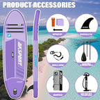 AKSPORT Inflatable Stand Up Paddle Board, SUP Board with All Accessories, Wide Stable Design, Non-Slip Deck, Inflatable Paddle Boards for Youth & Adult