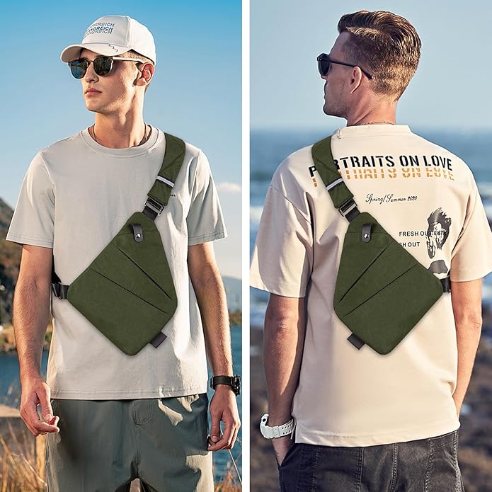 Anti Theft Crossbody Travel Bag for Women Men,Multi-pocket Crossbody Bag,Slim Sling Bag with Adjustable Strap