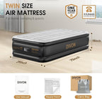 DIVON Twin Air Mattress with Built in Pump Raised,18” Inflatable Mattress with Wave Design,Blow Up Mattress in 2 Mins,Single Twin Size Air Mattress for Guest, Thicker AirBed,Colchon Inflable-330Lbs