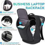 FUTURE AESTHETICS Business Smart Backpack Waterproof for women,men,Fight Approved Durable Backpack suitable as overnight and travel backpack (Black)