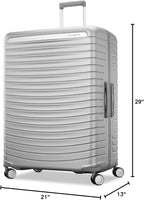 Framelock Max 29” Large Checked Hardshell Zipperless Luggage - Highly Secure Integrated Eazylock™ Mechanism - RightHeight™ Adjustable Handle - 360° Spinner Wheels - Airline Approved - Glacial Silver