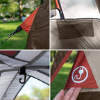 CAMPROS CP Camping Tent 10 Person Family Cabin Tent, 2 Room Water Resistant Waterproof Tent with Top Rainfly, 4 Large Mesh Windows, Double Layer, Easy Set Up, Portable with Carry Bag, 16ft x 9ft x72in