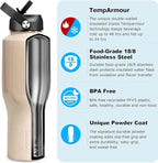 HYDROWION Water Bottle Stainless Steel,Vacuum Insulated Leak Proof Tumbler 32oz with Straw Lid, Spout Lid and Flex Cap(Cold for 48 Hrs, Hot for 24 Hrs), Fit in Any Car Cup Holder, Laser Pink
