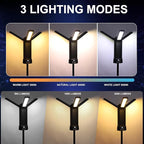 Rechargeable LED Work Light with Stand, 2000LM 3000/6000K Dimmable Cordless Work Light with 5 Lighting Modes and 3 Brightness, Portable Solar Job Site Lighting Kit