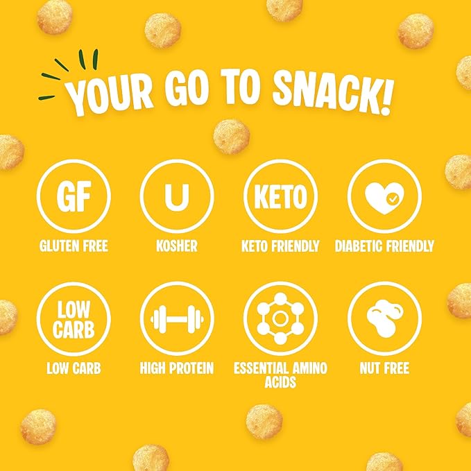 Twin Peaks Protein Puffs - (Garlic Parmesan), Keto Friendly, Low Carb Snack (300g, 21g Protein, 2g Net Carbs, High Protein, Healthy Crunchy Snack)